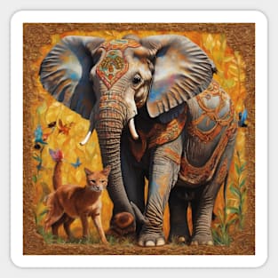 Elephant, Painting ,Poster , jungle safari Sticker